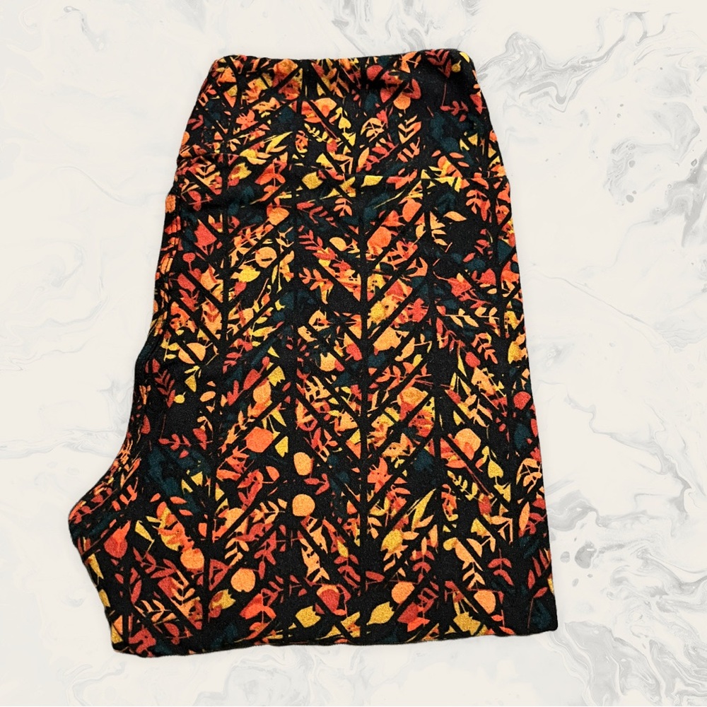 OS LuLaRoe Leggings - Multi Fall Color 90’s - One Size 0-12